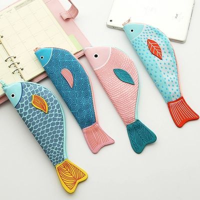 娜娜家小清新魚形化妝品文具收納袋創(chuàng)意文藝和風筆簾帆布拉鏈筆袋-淘寶網(wǎng)
